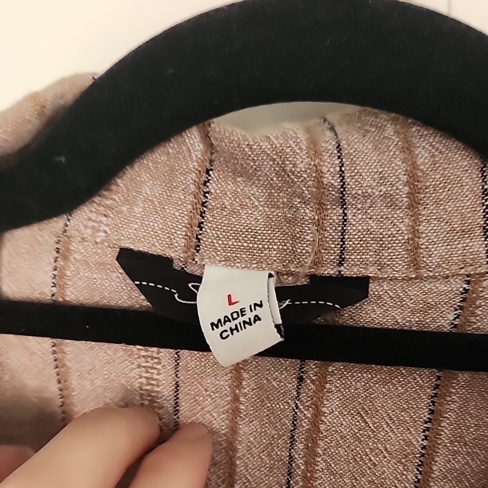 Retro Style Striped Button-Up Jacket Large - Picture 3 of 8